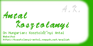 antal kosztolanyi business card